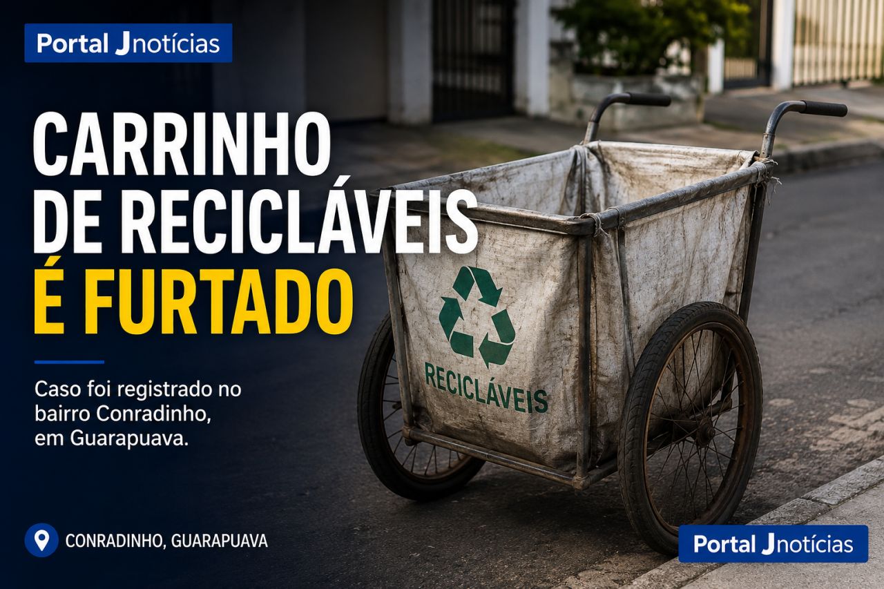 Carrinho de recicláveis é furtado em Guarapuava; Polícia Militar realiza buscas pelo autor